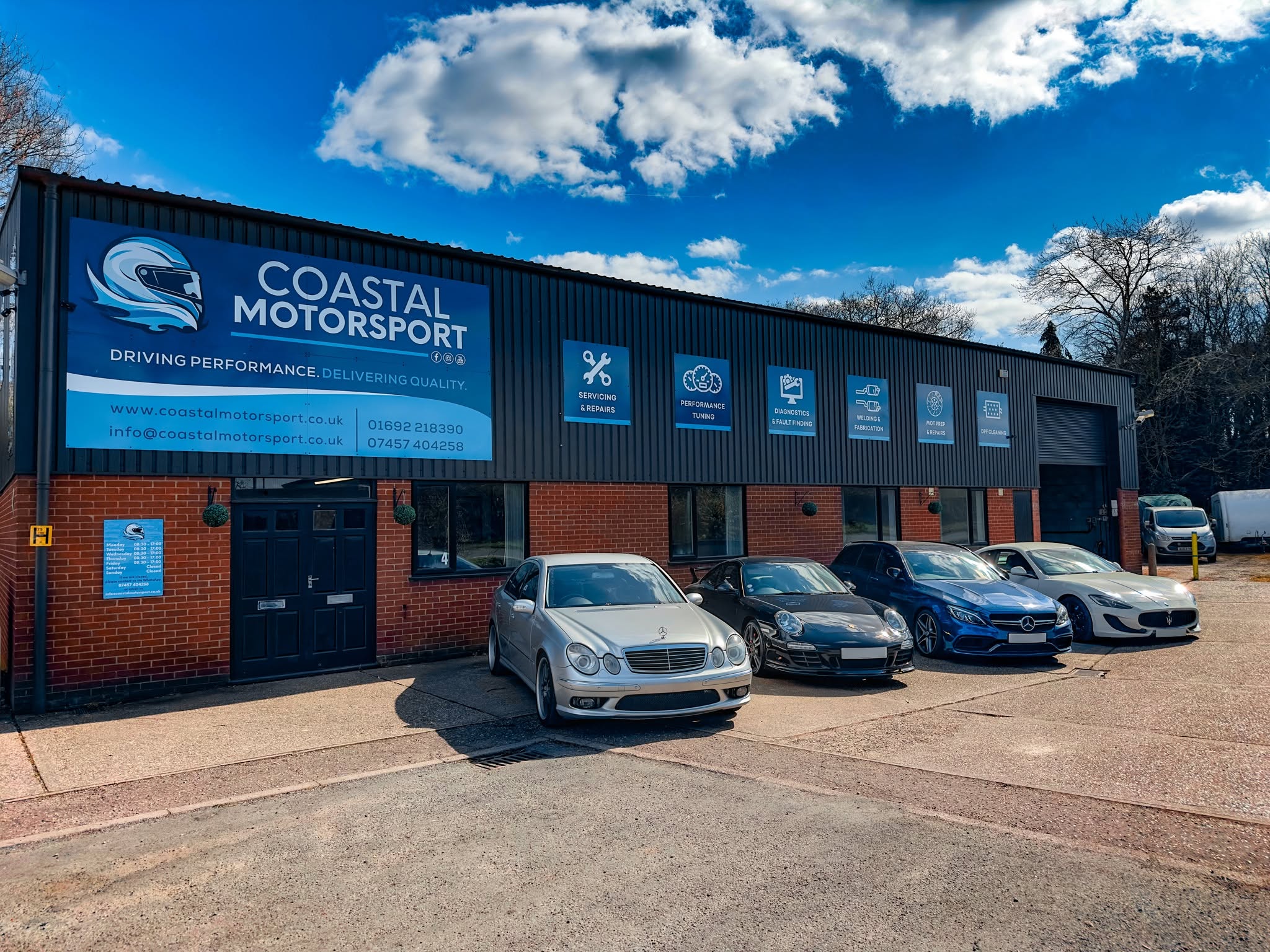 Coastal Motorsport garage in North Walsham